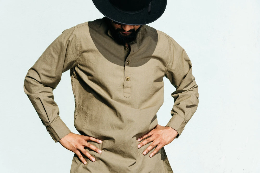 Dushyant Asthana Men's Bombay Oversized Shirt - Military Olive 3 Dushyant Asthana Men's Bombay Oversized Shirt - Military Olive