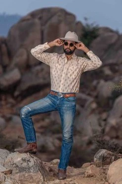 Dushyant Asthana Men's Bandit Western Shirt - Nomad Print