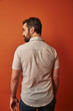 Dushyant Asthana Men's Folk Short Sleeve Shirt - Leaf Motif 13 Dushyant Asthana Men's Folk Short Sleeve Shirt - Leaf Motif