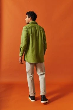 Dushyant Asthana Men's Kameez Oversized Shirt - Light Olive