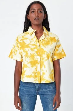 Dushyant Asthana Michelle Tie Dye Short Sleeve Shirt - Citrus Splash