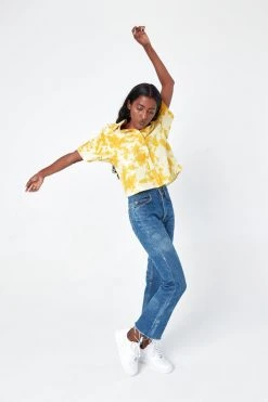 Dushyant Asthana Michelle Tie Dye Short Sleeve Shirt - Citrus Splash