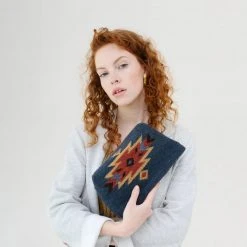 MZ Fair Trade Eagle Wool Clutch Bag