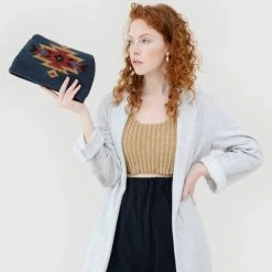 MZ Fair Trade Eagle Wool Clutch Bag