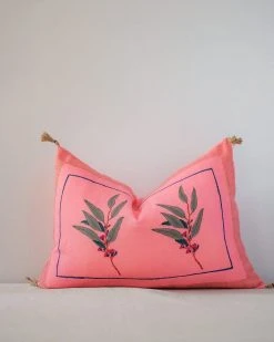 Soil To Studio Eli Linen Throw Pillow Cover - Bright Pink Best Sellers
