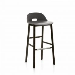 Emeco Alfi Recycled Low Back Barstool - Dark Ash Furniture