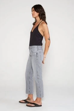 ÉTICA New Arrivals Rhea Midrise Straight Crop Jean - Moonstone