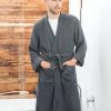 Ettitude Unisex Bamboo Waffle Robe - Slate Best Sellers