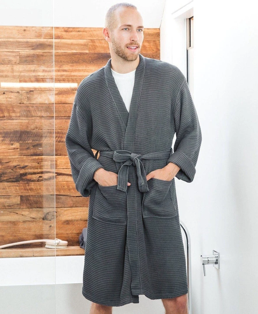 Ettitude Unisex Bamboo Waffle Robe - Slate Best Sellers 3 Ettitude Unisex Bamboo Waffle Robe - Slate Best Sellers