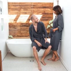 Ettitude Unisex Bamboo Waffle Robe - Slate Best Sellers 10 Ettitude Unisex Bamboo Waffle Robe - Slate Best Sellers