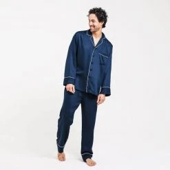 Ettitude Men's Bamboo Lyocell Pajama Pants - Blue Nights