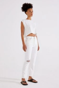 ÉTICA Finn Slim Straight Ankle Jeans - Vintage White New Arrivals
