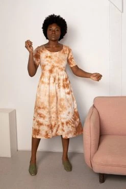 North Of West Flora Tie Dye Dress - Amber