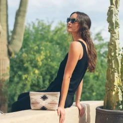 MZ Fair Trade Gemstone Wool Clutch Bag