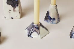 Lauren HB Studio Geo Porcelain Candlestick Holder Set