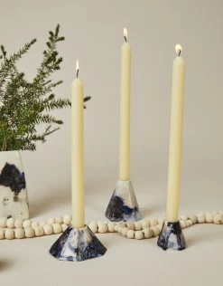 Lauren HB Studio Geo Porcelain Candlestick Holder Set
