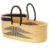 Swahili African Modern Home Goods Angel Wings Moses Bassinet Basket - Indigo