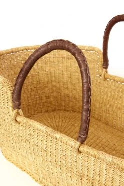 Swahili African Modern Home Goods Moses Bassinet Basket - Natural
