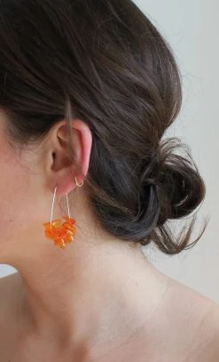 Giulia Letzi + META Jewelry Leona Upcycled Drop Earrings - Orange