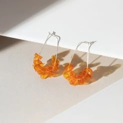 Giulia Letzi + META Jewelry Leona Upcycled Drop Earrings - Orange
