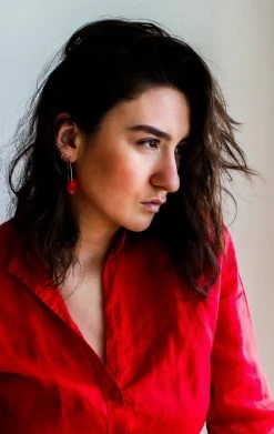Giulia Letzi + META Jewelry Leona Upcycled Drop Earrings - Coral