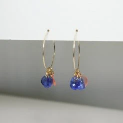 Giulia Letzi + META Jewelry Rainbow Upcycled Hoop Earrings - Blue + Blush