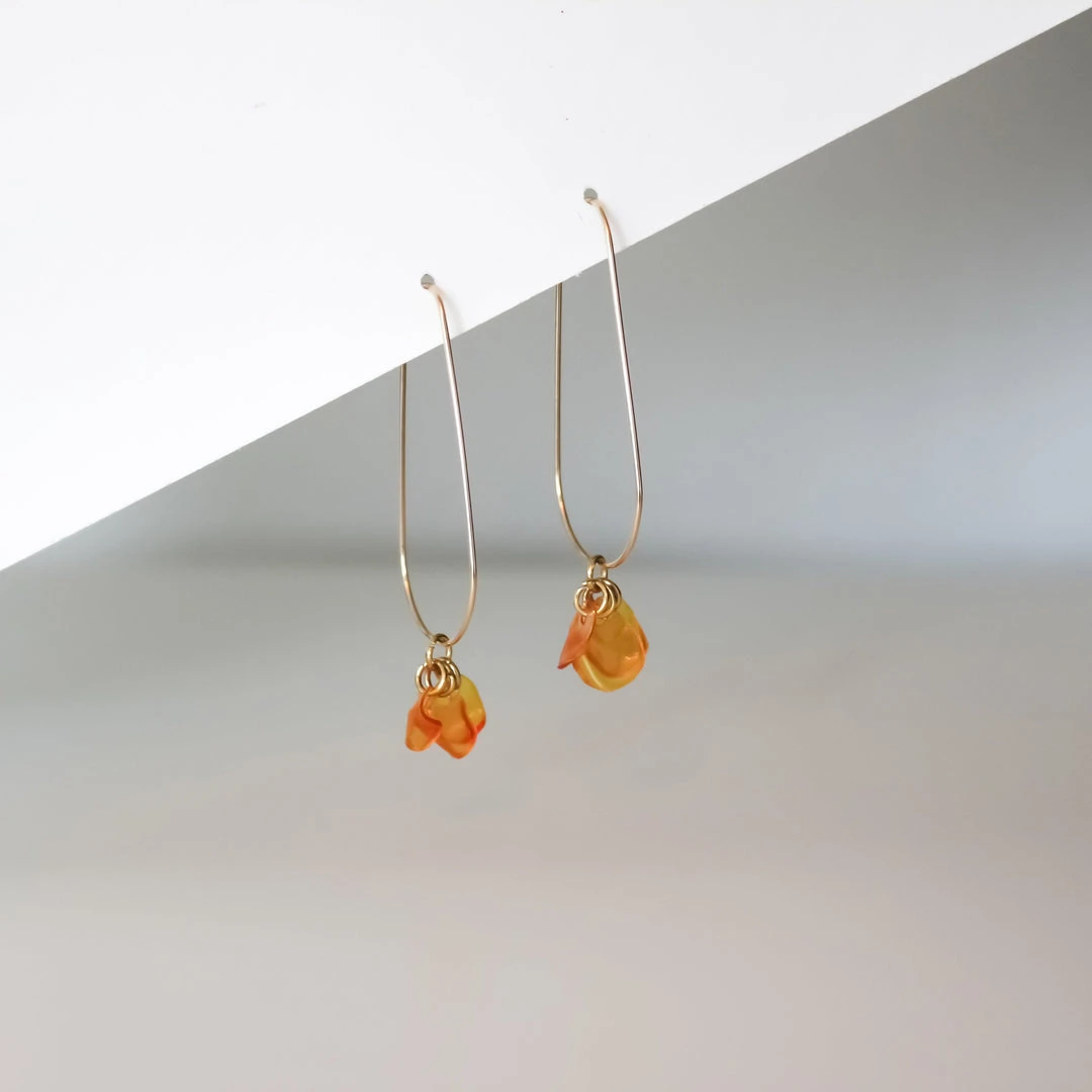 Giulia Letzi + META Jewelry Ginevra Upcycled Drop Earrings - Orange 3 Giulia Letzi + META Jewelry Ginevra Upcycled Drop Earrings - Orange