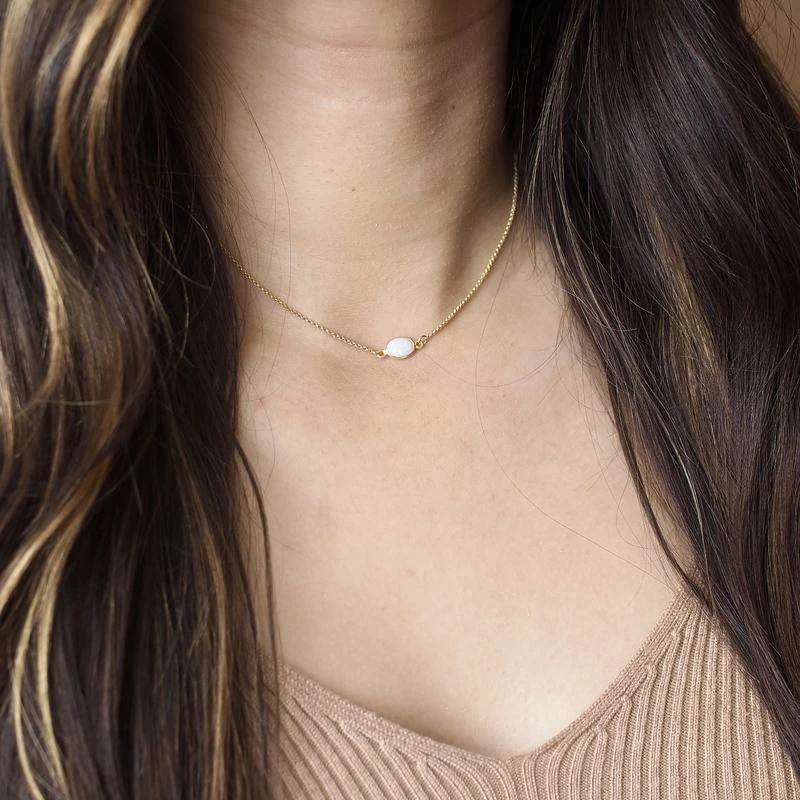 Iron Oxide Gold Flashy Opal Choker 4 Iron Oxide Gold Flashy Opal Choker