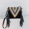 MZ Fair Trade Golden Diamond Wool Fringe Bag Accessories