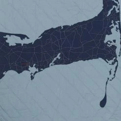 Haptic Lab Cape Cod Map Throw Quilt