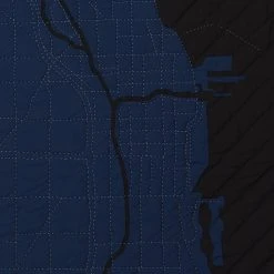 Haptic Lab Home Goods Chicago Map Throw Quilt