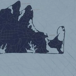 Haptic Lab Martha's Vineyard Map Throw Quilt Home Goods