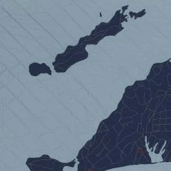 Haptic Lab Martha's Vineyard Map Throw Quilt Home Goods