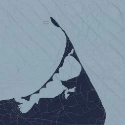 Haptic Lab Nantucket Map Throw Quilt