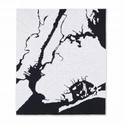 Haptic Lab Home Goods New York Harbor Map Throw Quilt