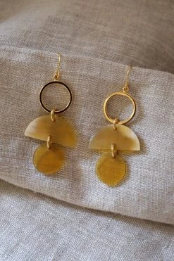 Hathorway Jewelry Mỹ Sơn Moon Horn Dangle Earrings