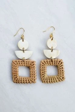 Hathorway Tu Horn And Rattan Earrings Jewelry