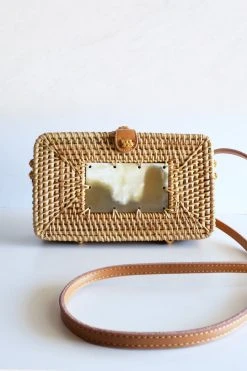 Hathorway Xo Dang Rectangular Horn And Rattan Handbag Accessories