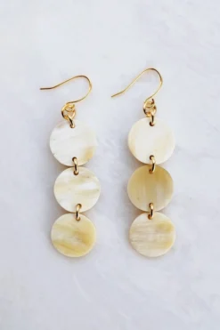 Hathorway BIPOC Owned Yen Bai Buffalo Horn Circle Drop Earrings