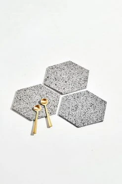 Slash Objects Hex Recycled Rubber Trivet Set - Gris Kitchen + Dining