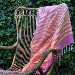 Hilana: Upcycled Cotton Fethiye Upcycled Turkish Towel - Pink