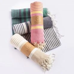 Hilana: Upcycled Cotton Fethiye Upcycled Turkish Towel - Pink