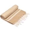 Hilana: Upcycled Cotton Fethiye Upcycled Turkish Towel / Blanket - Beige 1 Hilana: Upcycled Cotton Fethiye Upcycled Turkish Towel / Blanket - Beige