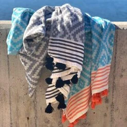 Hilana: Upcycled Cotton Home Goods Merida Upcycled Turkish Towel / Blanket - Gray
