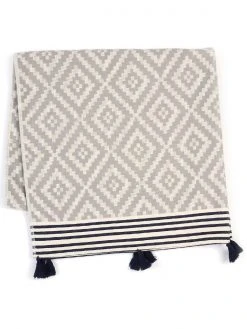 Hilana: Upcycled Cotton Home Goods Merida Upcycled Turkish Towel / Blanket - Gray