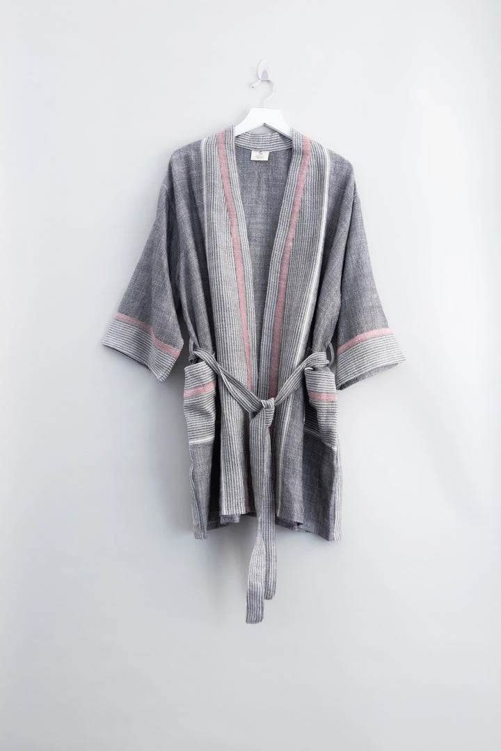 Home & Loft Tribeca Short Turkish Robe - Charcoal Best Sellers 3 Home & Loft Tribeca Short Turkish Robe - Charcoal Best Sellers