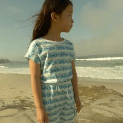 Honey Cake Tiger Kids' Hello Fun Wave Short Sleeve Dress