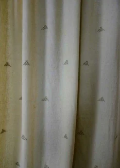 Ichcha Handcrafted Border Creme Black Curtain