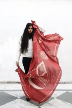 Ichcha Chakra Red Scarf Handcrafted