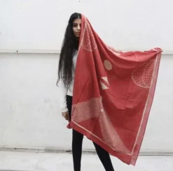 Ichcha Chakra Red Scarf Handcrafted
